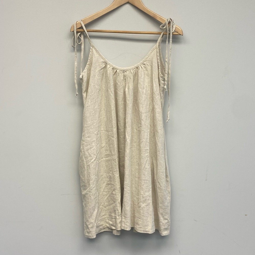 LA Relaxed Dress ‘Topanga’ Linen Pockets Tie Straps